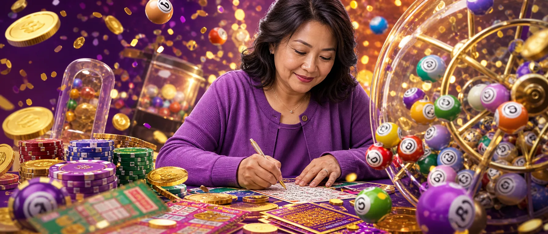 Still deciding? Let's talk it through.. Whether you're weighing up Lucky555 Malaysia for the first time or… – lottery bingo violet illustration